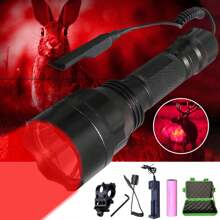 High Power 350 Yards Flashlight With Remote Control Switch - Green,Red, White Light For Night Hunting, Fishing, Camping, And Beekeeping, Rechargeable Battery And Carry Box Included,Mens Gift