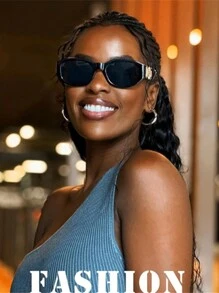 1pc Retro Rectangle Fashion Glasses Women Men ,Y2K,Summer Beach Glasses, 90s Small Narrow Square Glasses,Autumn And Winter Decoration,Mother's Day ,Christmas Gift,Driving Traveling Photography Parties Daily Life Decoration Work Glasses CK2322 - 001 - 查看 2