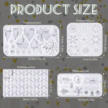 1 件珠宝耳环硅胶模具，花朵、叶子、蝴蝶耳环吊坠硅胶模具，女士环氧树脂模具，用于珠宝制作，DIY 工艺吊坠 4 种款式可供选择 - 耳環吊墜模具 - 查看 5