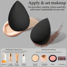 14-Piece Makeup Brush Set With Powder Puff And Beauty Sponge, High-Quality Synthetic Brushes For Liquid Foundation, Blending, Beauty Sponge Mixer, Powder Puff For Liquid, Cream, Powder, Concealer, Etc.