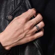 Vintage Personalized Open Ring For Men, Fashionable Bachelor Single Finger Ring
