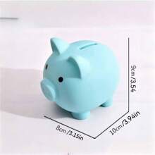 1 pièce Créatif mignon tirelire de cochon grande capacité anti-chute, tirelire de cochon de bande dessinée mignonne. Cadeau, tirelire, portefeuille de budget, boîte d'épargne, tiroir de caisse, tirelire, boîte à monnaie, tirelire, économiseur d'argent, boîte à pièces, économiseur d'argent, compteur de monnaie, boîte d'épargne, cadeau d'argent. Décoration de la maison, cadeau d'anniversaire. La petite boîte à monnaie bleue de cochon peut stocker 180 pièces, la grande boîte à monnaie bleue de cochon peut stocker 340 pièces