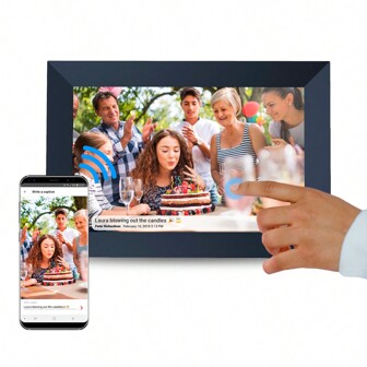 Marco de Fotos Digital Prado, Pantalla Táctil de 10.1 Pulgadas con WiFi, Resolución HD 1280x800, 1GB / 16GB RAM, Altavoces de 2W, Aplicación Móvil, Entrada USB y Ranura para Tarjeta SD ✅ Entrega 24/48h