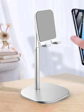 1 件可调节桌面手机支架，金属懒人平板电脑支架，多角度直播支架，兼容 、Android 手机，生日、家人、朋友手机支架礼物，手机配件