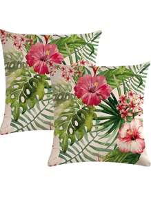 1 Stück/2 Stück floraler dekorativer Kissenbezug, mehrere Blumenmuster, 4 Größen erhältlich, angenehmer Leinenstoff, ohne Füllung, geeignet für Heimdekoration, Wohnzimmer, Zierkissen, Kissenbezug, Sofadekoration, Polsterbezug, weiche Auflage