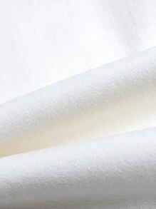 小男孩松紧腰斜纹布白色直腿休闲裤 - 白色 - 查看 12