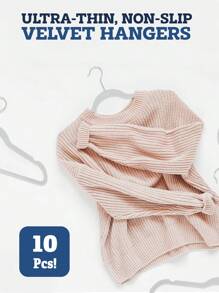 10 Stück hochwertige Samt-Kleiderbügel - weich und rutschfest, Anti-Rutsch-Design und erhöhte Schultern, perfekt für Kleiderschrank-Organisation und Kleideraufbewahrung - geeignet für Anzüge und Mäntel