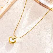 French Shell Love Necklace Light Luxury Simple Cool Clavicle Chain 18K Titanium Steel - 金色 - 查看 3