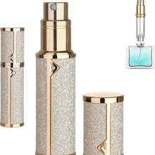 Refillable Travel Perfume Atomizer Bottle - 5ml Luxury Pocket Perfume Dispenser Pump, Travel Perfume Atomiser, Cologne Dispenser, Portable Size Sprayer Bottle For Traveling Toiletry Bag Wash Bag Toiletry Travel Bag Makeup Storage Beach Beach Bag Vacation Holiday Essentials School Supplies Travel Essentials Ladies For College Dorm Bathroom Camping Accessories Mini Perfume For Women Perfume For Men - Gold - View 2