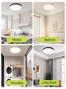 CANMEIJIA 1 pièce Plafonnier LED moderne 220V avec télécommande, lampe de plafond à gradation et variation de couleur de 3000K à 6500K. Lampe LED pour décoration de chambre à coucher, salon, cuisine, salle à manger, bureau.