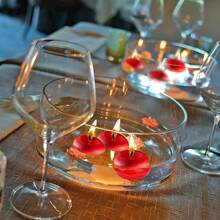 20pcs  Floating Candle Aroma Candle Floating Ball Wedding Hotel Candle Floating Wax Floating Wax Tealight, Birthday Red - Red - View 1