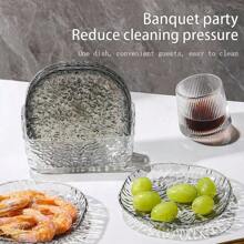 Light Luxury Plastic Household Bone Spitting Table Garbage Bone Plate Small Dish Plate With Fruit Snacks Dried Fruit Snack Plate - Dark Grey - View 4