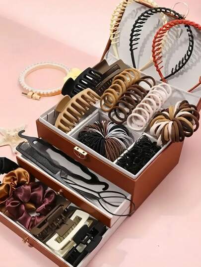 VBOOR Set di 515 pezzi di accessori per capelli Meilard, inclusi fermagli per capelli di colore solido, anelli per capelli in plastica, fermagli a spirale, fermagli e pinze rettangolari, adatti per donne - stile vintage e minimalista, adatti per abbinamenti quotidiani in tutte le stagioni - nuovi accessori per capelli di moda 2025, regali