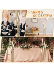 5 Arm 42.5'' Tall Floor Candelabra Gold Candle Holder, Candelabra Centerpieces For Tables, Metal Candlestick Candelabra For Christmas Wedding Home Halloween Party Decoration Gifts Birthday Graduation