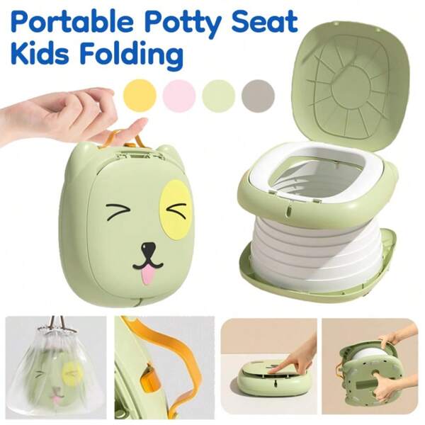 1PC Portable Potty Seat Kids Folding Training Camping Toilet Chair Travel Potty For Toddler