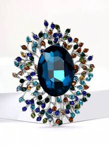 Luxury Crystal Flower Brooch For Women Party Banquet Jewelry Gift Dress Suit Accessories - Pink - View 1