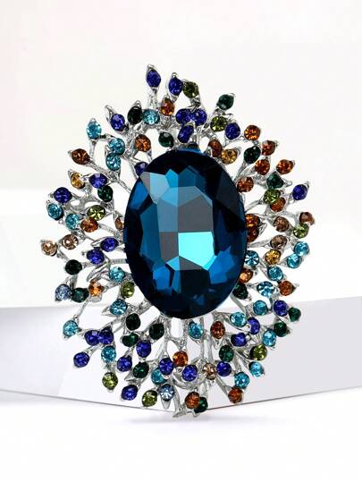 女士奢华水晶花胸针 聚会宴会珠宝礼品礼服套装配饰