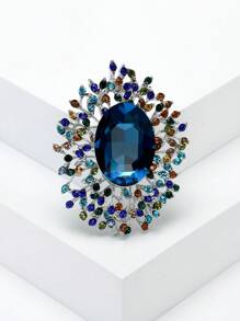 Luxury Crystal Flower Brooch For Women Party Banquet Jewelry Gift Dress Suit Accessories - Pink - View 6