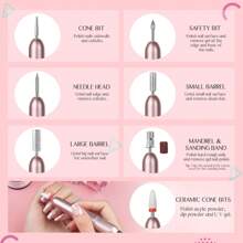 SAVILAND Saviland Cortauñas Eléctrico, Lima de Uñas Eléctrica Profesional 7 en 1 para Uñas de Gel, Set de Manicura y Pedicura de Velocidad Ajustable de 20000 rpm para Uñas de Gel Acrílico, Uñas Shellac para Cutículas