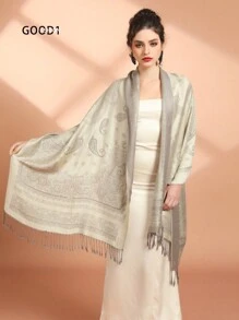 Eșarfă elegantă cu imprimeu Paisley Paisley, șal cu flori de trandafiri eșarfă lungă cu gradient, șal cu protecție solară de primăvară vară, eșarfă în stil de vacanță