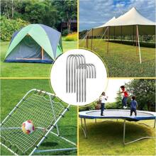 10PCS Tent Pegs Heavy Duty Steel Marquee Ground Stakes 300mm*7.5mm Camping Awning