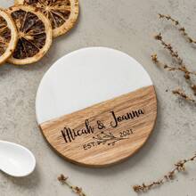 Custom Logo Round Marble Coasters, Spliced Acacia Wood Placemats, Tea Coasters