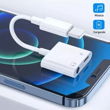 Adaptador Audifonos Jack 3.5mm Cable Para i-Phone Para iPad - Blanco - Ver 2