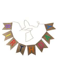 1 Set Banderines con cordel de estilo cumpleaños FELIZ CUMPLEAÑOS Decoración de fiesta colorida con banderas con letra de cola de milano para escenario de cumpleaños - Multicolor - Ver 10