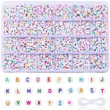 100/500/1000/1200 pièces Set de perles de lettres en acrylique - fournitures pour la fabrication de bijoux DIY pour bracelets d'amitié - 26 styles, colorés, multifonctionnels, faciles à utiliser