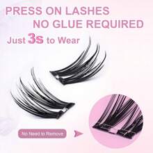 120 件 C 卷自粘睫毛簇，带镊子的睫毛簇 - 无需胶水，无需卸妆，易于粘贴，省时睫毛簇，睫毛簇，单根睫毛，睫毛，假睫毛 - C - 查看 4