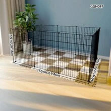 Pet Fencing For Small & Medium Dogs, Indoor Animal Fencing DIY Black Wire Isolation Gate Protective Fence With Door, Metal Pet Cage For Dogs - Multicolor - View 5