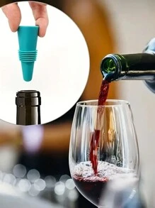 1 件装葡萄酒瓶塞，葡萄酒塞，可重复使用硅胶葡萄酒瓶塞，玻璃瓶塞饮料啤酒香槟瓶塞，用于保持葡萄酒新鲜 - 彩色 - 查看 4