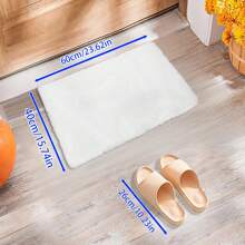 1pc Rectangular Plush Mat For Bedroom & Living Room, 1pc Large Carpet