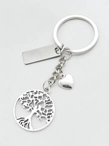 A Customized Keychain For The Tree Of Life, Love, Long Custom Letters, Thanksgiving, Mother's Day, Valentine's Day Gifts For Family And Friends, Engraved, Stainless, Colorful, Cute, Adorable, Funny, Kawaii, Y2K, Stylish, Unisex, Casual, Custom, Personalized, Unique, Customized, Ideal Gifts For Him, Ideal Gifts For Her, Her, Boyfriend, Girlfriend, Family, Friends, Children - Tree Of Life Keychain - View 5