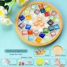 Wooden Round Coasters, Mosaic Coasters - Round & Square Coasters, Handmade Mosaic Crafts DIY Set, Affordable DIY Woodworking Gifts, Homemade Father's Day Gift,Crafts,Craft Kits,Crafts For Kids,Craft Supplies>Diy Crafts,Diy Sets,Craft Kit Wooden