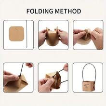 Conjunto de 20 caixas de presente para suculentas, sacos de papel kraft, materiais de embalagem para presentes, ideal para casamento, presente criativo para professores, embalagem para o Dia de Ação de Graças e Dia dos Namorados - Caqui - Ver 5