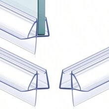 Shower Door Seal Strip, 3 PCS 70cm/27.56 Inch Shower Door Sweep For 6/8/10 Mm( 0.23/0.31/0.39) Inch Glass, Frameless Glass Shower Door Seal Strip, Stop Shower Leaks And Create A Water Barrier Back To School - Transparent - View 1