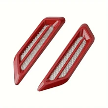 1 Pair Adjustable Car Engine Cover Air Flow Side Vent Wing Decor Sticker - 3D ABS Shark Gill Decor For Automotive Body - Multicolor - View 10