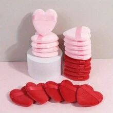 20 piezas de esponjas suaves con forma de corazón, adecuadas para polvos cosméticos, base líquida, rubor de cara y Body de color rojo y rosa, y herramientas de maquillaje facial