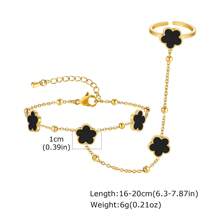 1 pièce Bracelet de doigt rétro design trèfle, classique et polyvalent, idéal pour les voyages, idéal pour les festivals, bracelet thérapeutique en cristal pour un traitement énergétique spirituel.