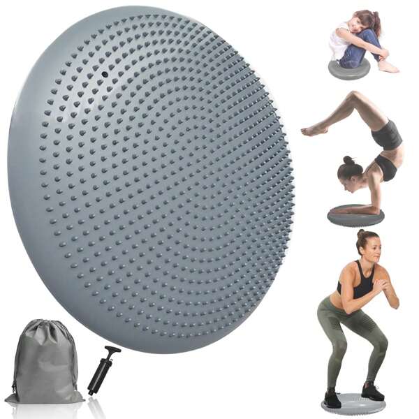 SHIXIONG Cojín De Equilibrio De Estabilidad Al Aire Inflado, Core Balance Disc Trainer,para Fitness, Yoga,Mejorar el Equilibrio, la Postura y la Terapia Física, Incluye Bomba de Aire y Bolsa