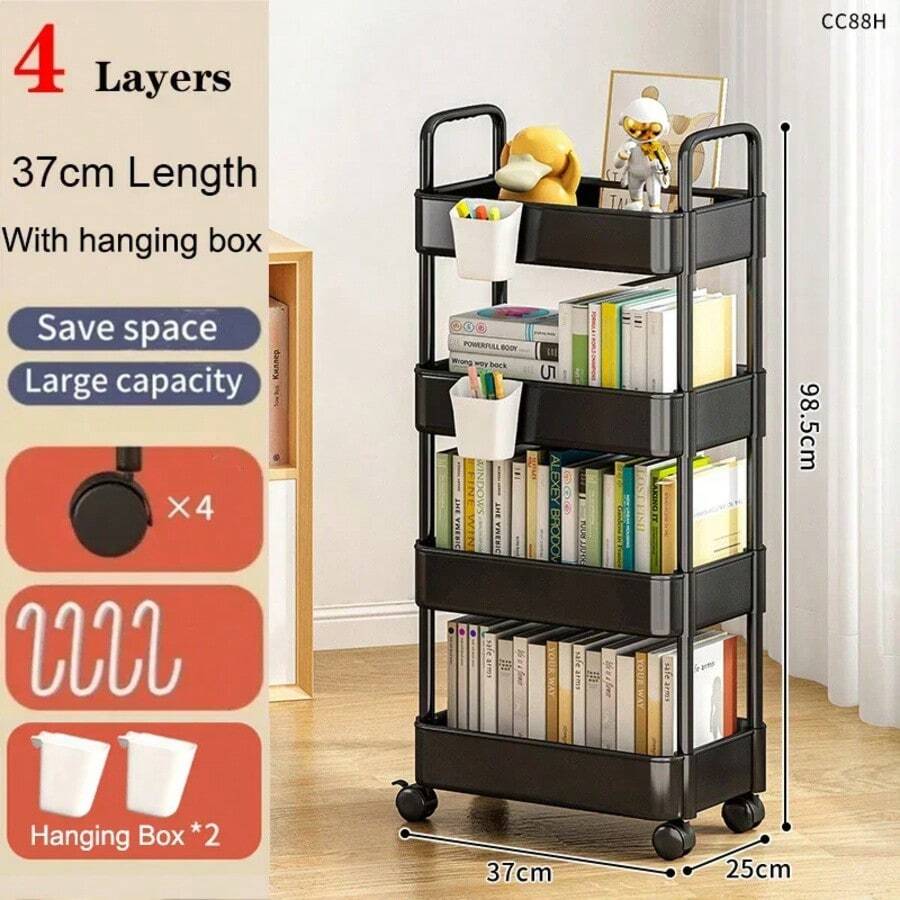 Kitchen Storage Rack Multi Functional Home Accessories Mobile Rack Shopping Cart Bookshelf Beauty Salon Storage Cart