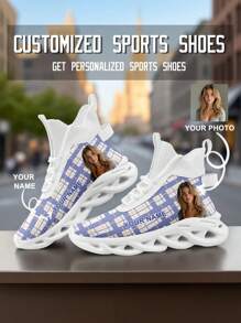 Personalisierte Hochbund Sportschuhe, mit Ihrem Foto und Namen bedruckt, reflektierendes, atmungsaktives Mesh-Design, modische und komfortable Sneaker mit dicker Sohle, stilvolle und weiche Sportbekleidung für Damen und Herren