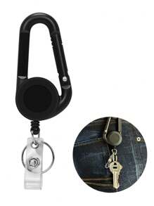 1/2/3 buah Gantungan Kartu Identitas yang Dapat Ditarik dengan Carabiner, Klip Gantungan Kartu Identitas Elastis, Klip Gantungan Kunci Kartu Identitas yang Dapat Ditarik, Cocok untuk Perawat, Dokter, Pekerja Luar Ruangan, Plastik Bulat Mudah Ditarik, Tali Gantungan Carabiner yang Dapat Ditarik untuk Sekolah, Mobil, Aksesoris Tas Gaya Y2K Goth, Hadiah untuk Ibu, Ayah, Wisuda, dan Guru - Hitam - View 1