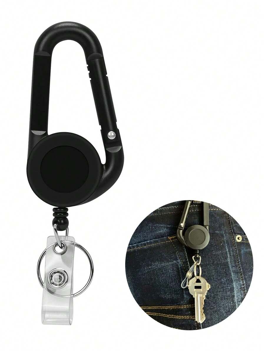 1/2/3 buah Gantungan Kartu Identitas yang Dapat Ditarik dengan Carabiner, Klip Gantungan Kartu Identitas Elastis, Klip Gantungan Kunci Kartu Identitas yang Dapat Ditarik, Cocok untuk Perawat, Dokter, Pekerja Luar Ruangan, Plastik Bulat Mudah Ditarik, Tali Gantungan Carabiner yang Dapat Ditarik untuk Sekolah, Mobil, Aksesoris Tas Gaya Y2K Goth, Hadiah untuk Ibu, Ayah, Wisuda, dan Guru - Hitam - View 1