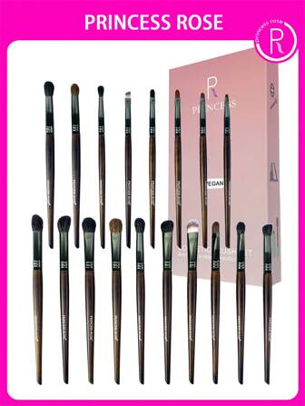  Princess Rose 眼部化妆刷套装，18支装，马毛染色刷，动物毛化妆刷，化妆师必备全套化妆工具，化妆刷套装，化妆刷套装，化妆刷套装，全套化妆工具，化妆刷套装，化妆刷套装，化妆礼盒套装