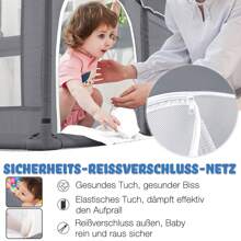 LILIIN Playpen Baby Playpen Gate With Non-Slip Base And Breathable Net And 50 Balls, Stable Barrier Activity Center For Children - 127 X 127 cm Dark Grey - View 6