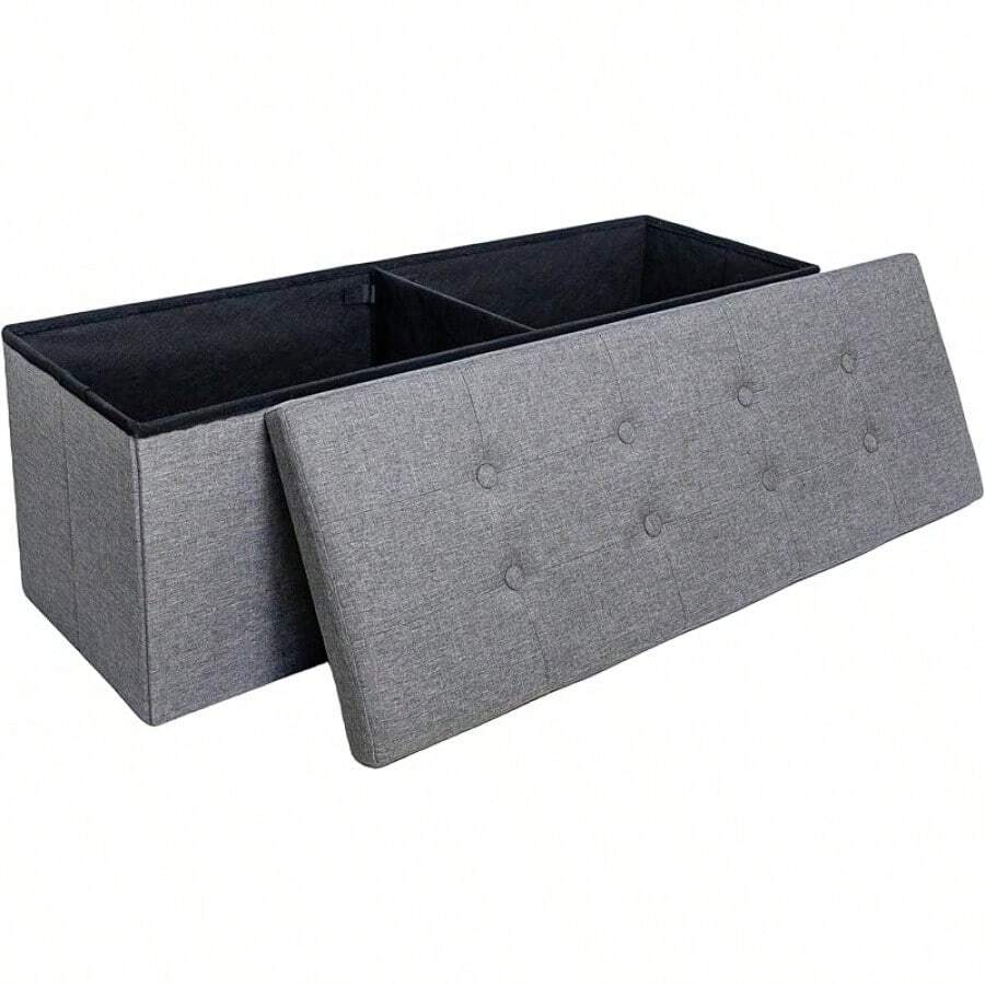 Bench Storage Chest Footrest For Bedroom, Entryway And Living Room, Holds Up To 660 Lb Dark Grey - Dark Grey - View 1