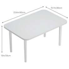 Batley Rectangle Dining Table With Solid Wood Legs, Modern Dining Room, Coffee Table Office Table, 23.6"Lx15.7"W (White, 1/2 Seater)
