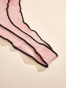 4 件/包低腰蝴蝶结蕾丝性感女式丁字裤，颜色随机 - 彩色 - 查看 6
